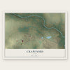 Crawford, Texas map print, the full design