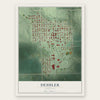 Deshler, Nebraska map print, the full design