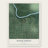 River Forest, Indiana map print, the full design