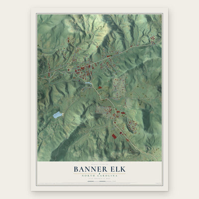 Banner Elk, North Carolina map print, the full design