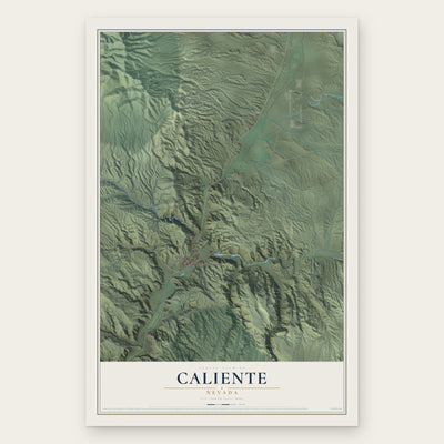 Caliente, Nevada map print, the full design