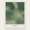 Sawyer, Kansas map print, the full design