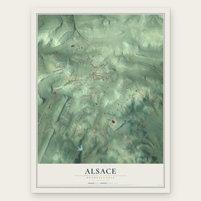 Alsace, Pennsylvania map print, the full design
