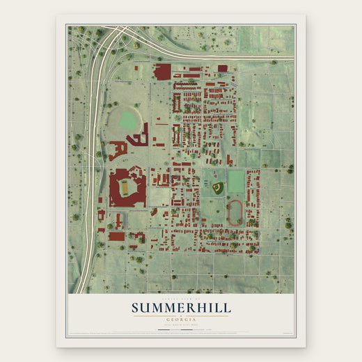 Summerhill, Georgia map print, the full design