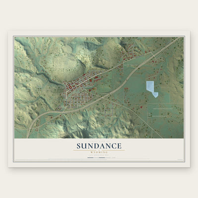 Sundance, Wyoming map print, the full design