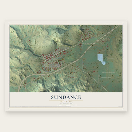 Sundance, Wyoming map print, the full design