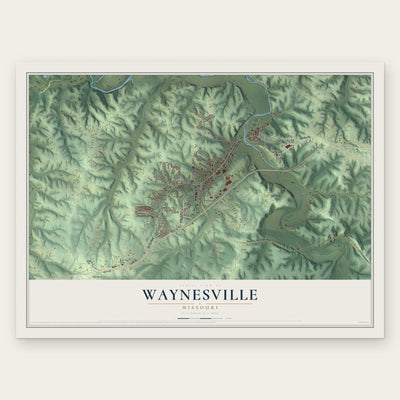 Waynesville, Missouri map print, the full design