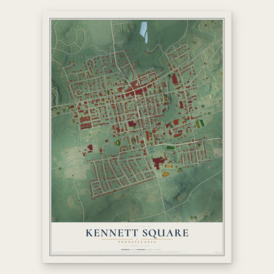 Kennett Square, Pennsylvania map print, the full design