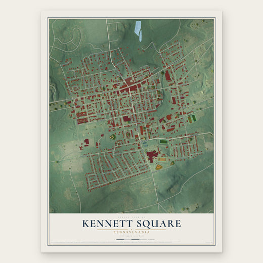 Kennett Square, Pennsylvania map print, the full design