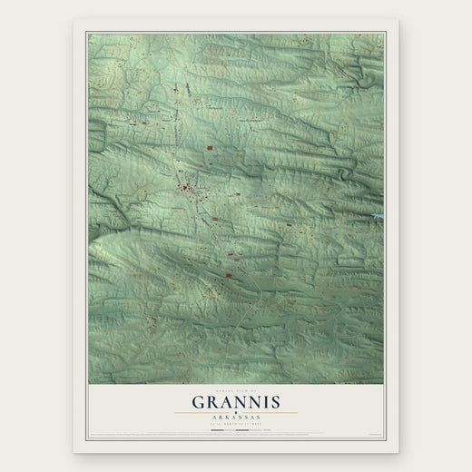 Grannis, Arkansas map print, the full design