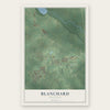 Blanchard, Louisiana map print, the full design
