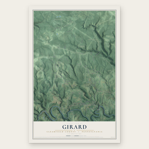 Girard, Clearfield County, Pennsylvania map print, the full design