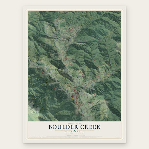 Boulder Creek, California map print, the full design