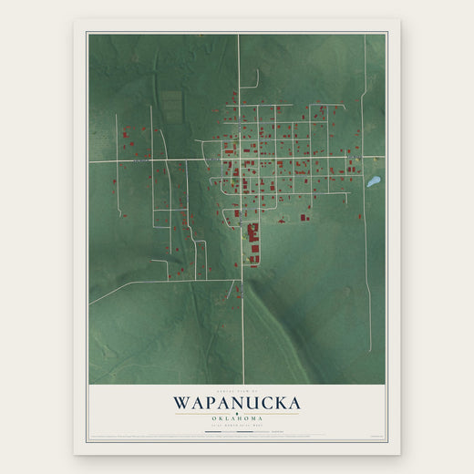Wapanucka, Oklahoma map print, the full design
