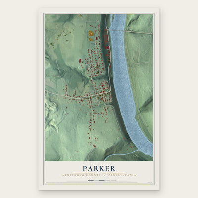 Parker, Armstrong County, Pennsylvania map print, the full design