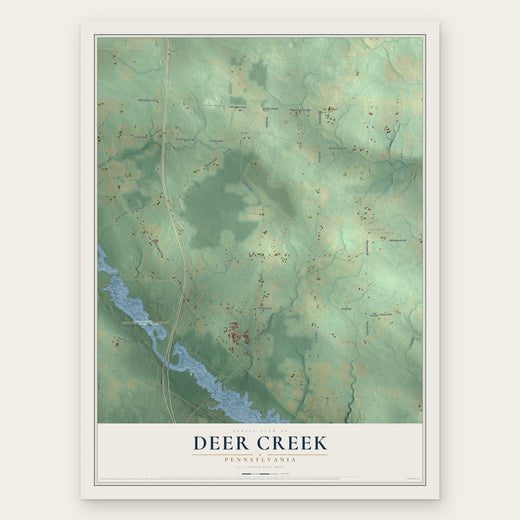 Deer Creek, Pennsylvania map print, the full design