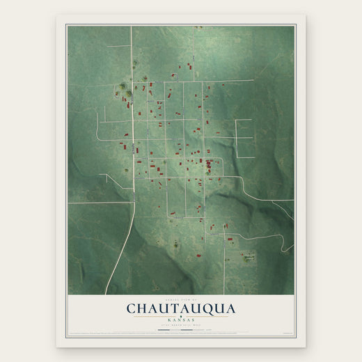 Chautauqua, Kansas map print, the full design