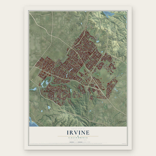Irvine, California map print, the full design