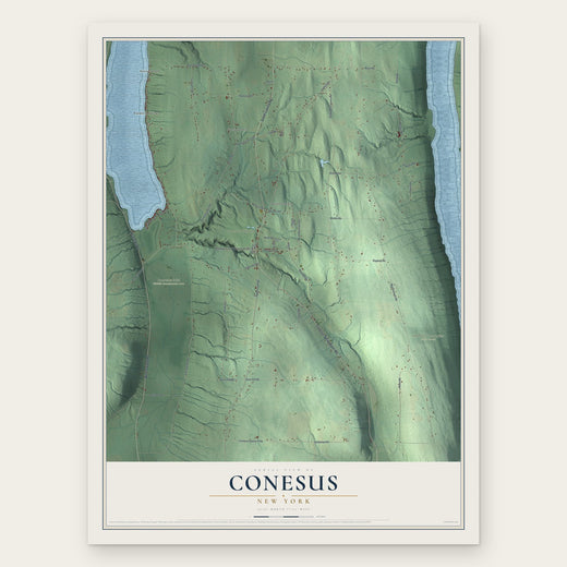 Conesus, New York map print, the full design
