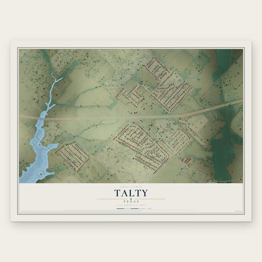 Talty, Texas map print, the full design