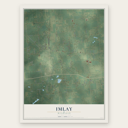 Imlay, Michigan map print, the full design