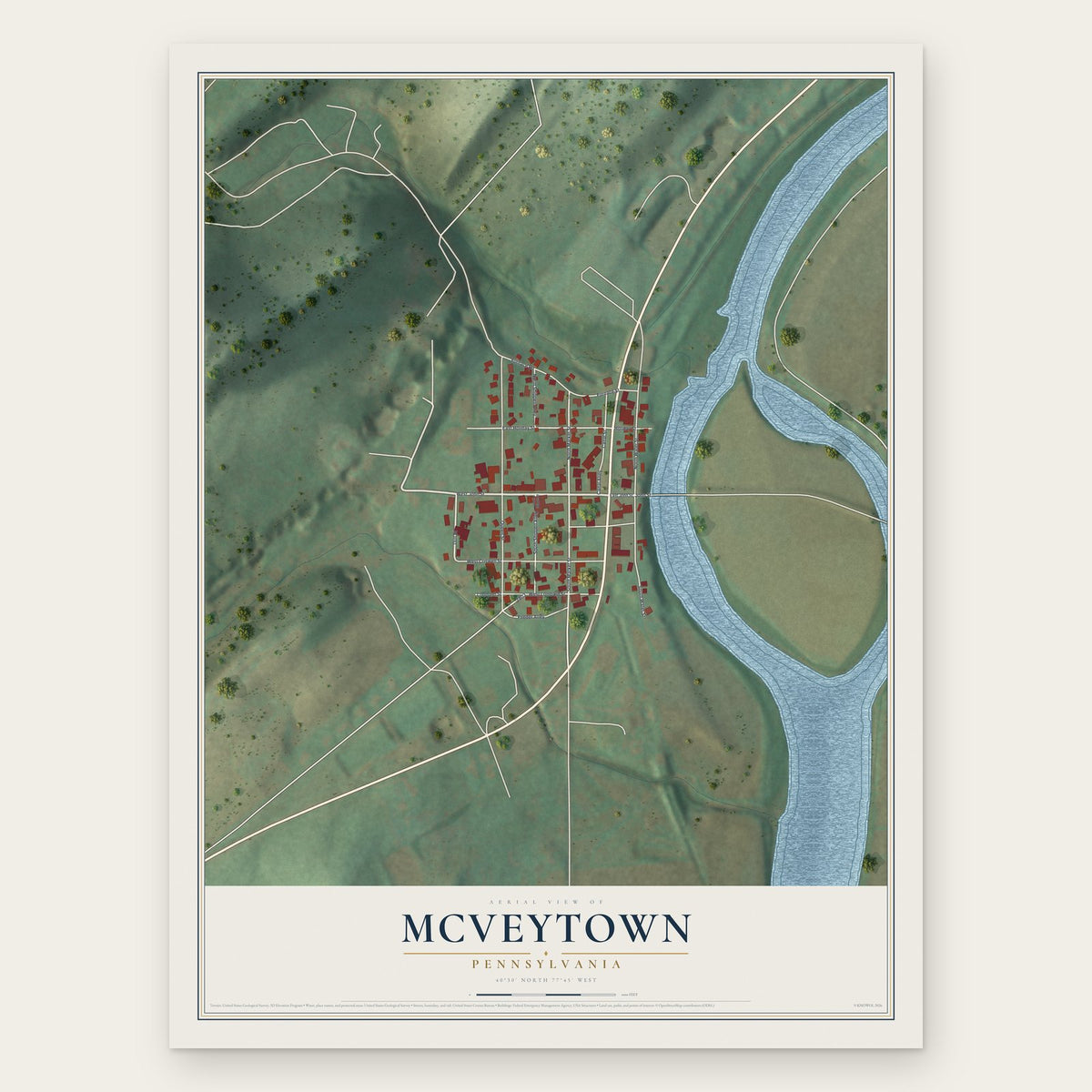 McVeytown, Pennsylvania map print, the full design
