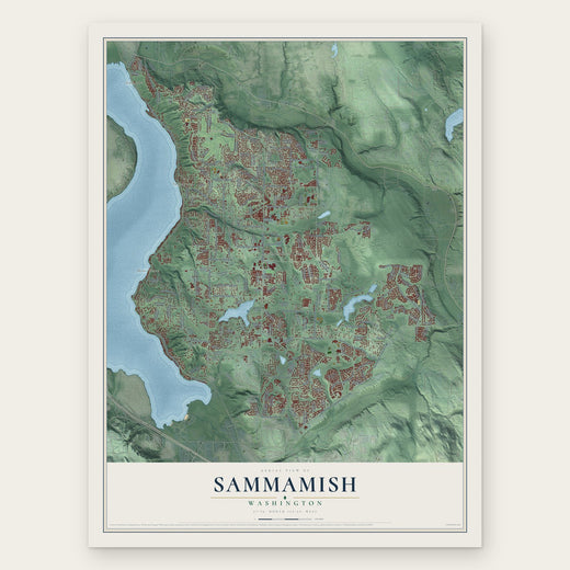 Sammamish, Washington map print, the full design