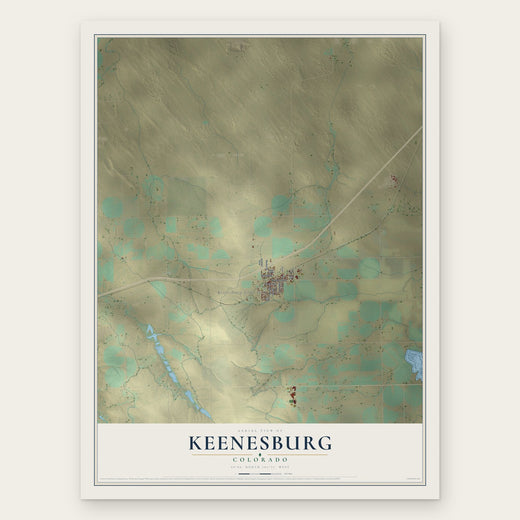 Keenesburg, Colorado map print, the full design