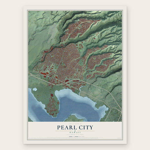 Pearl City, Hawaii map print, the full design