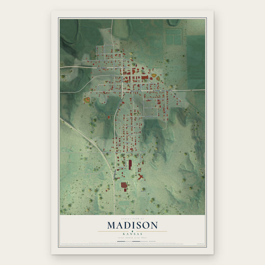 Madison, Kansas map print, the full design