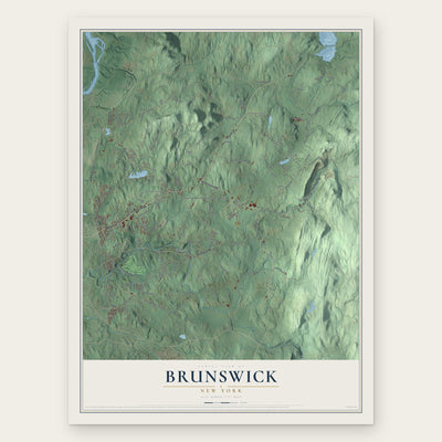 Brunswick, New York map print, the full design