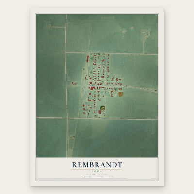 Rembrandt, Iowa map print, the full design