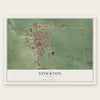 Stockton, Illinois map print, the full design