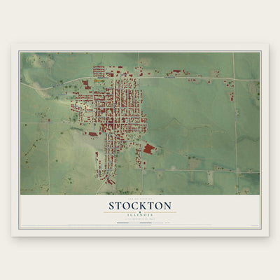 Stockton, Illinois map print, the full design