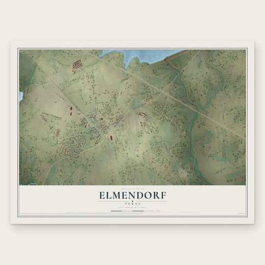Elmendorf, Texas map print, the full design