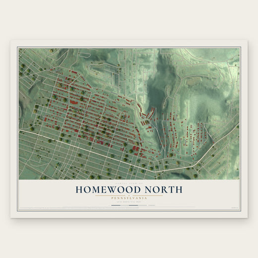 Homewood North, Pennsylvania map print, the full design