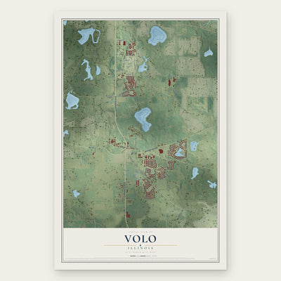 Volo, Illinois map print, the full design