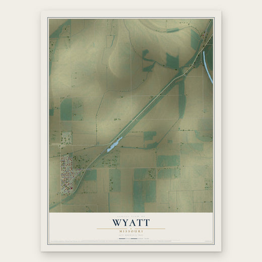 Wyatt, Missouri map print, the full design