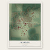 Warren, Minnesota map print, the full design