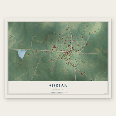 Adrian, Georgia map print, the full design