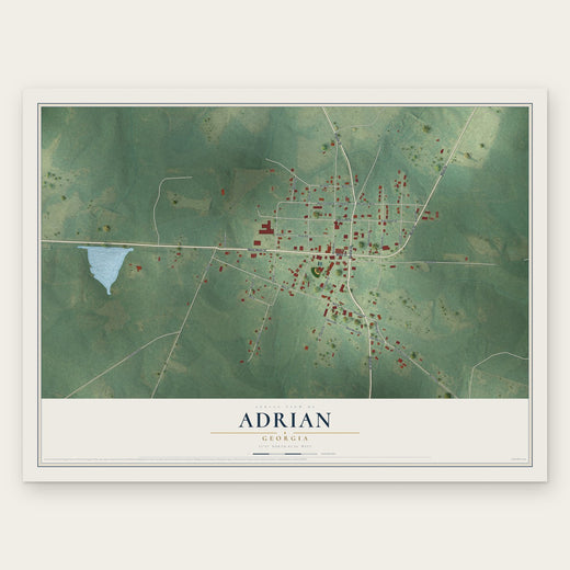 Adrian, Georgia map print, the full design