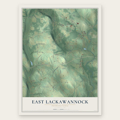 East Lackawannock, Pennsylvania map print, the full design
