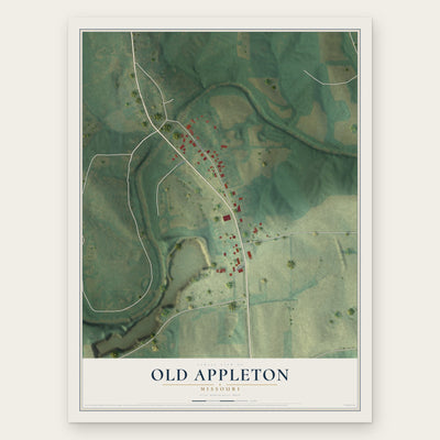 Old Appleton, Missouri map print, the full design