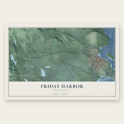 Friday Harbor, Washington map print, the full design