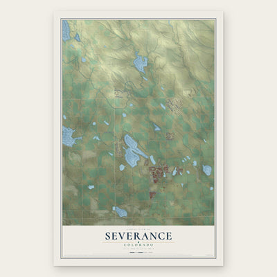 Severance, Colorado map print, the full design