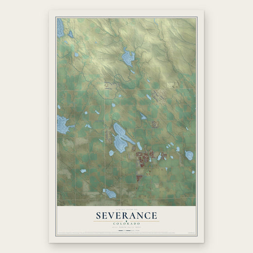 Severance, Colorado map print, the full design