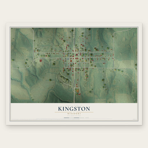 Kingston, Missouri map print, the full design
