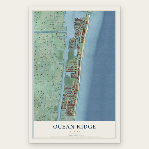 Ocean Ridge, Florida map print, the full design
