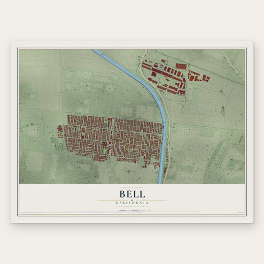 Bell, California map print, the full design