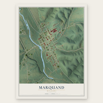 Marquand, Missouri map print, the full design